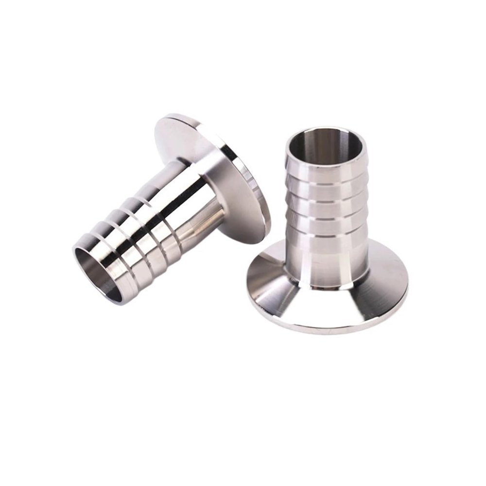 304 Stainless Steel Camlock Pipe Fitting, Hose Connector, Tri-Clamp Sanitary Tube Barb, 1.5 in, 50.5/64 mm OD