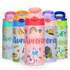 Personalized Stainless Steel Kids' Water Bottle with Photo, Leakproof Insulated Bottle with Straw, 350 ml view 1