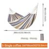 XUFHSEO Thick, Durable Striped Canvas Single Hammock, Coffee, S, 260 x 80 cm view 2