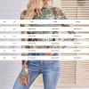 YCBMINGCAN Women's Leopard Mesh Top, Sheer Long-Sleeve Mockneck Y2K Shirt view 4