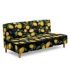 NETILGEN Stretch Sofa Cover with Lemon Leaf Design, Armless view 3