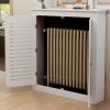 Modern White Radiator Cover and Storage Cabinet with 2 Doors view 2