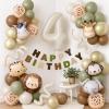 Wuokkig Safari Birthday Decorations for Boys, Number Balloon Set view 1