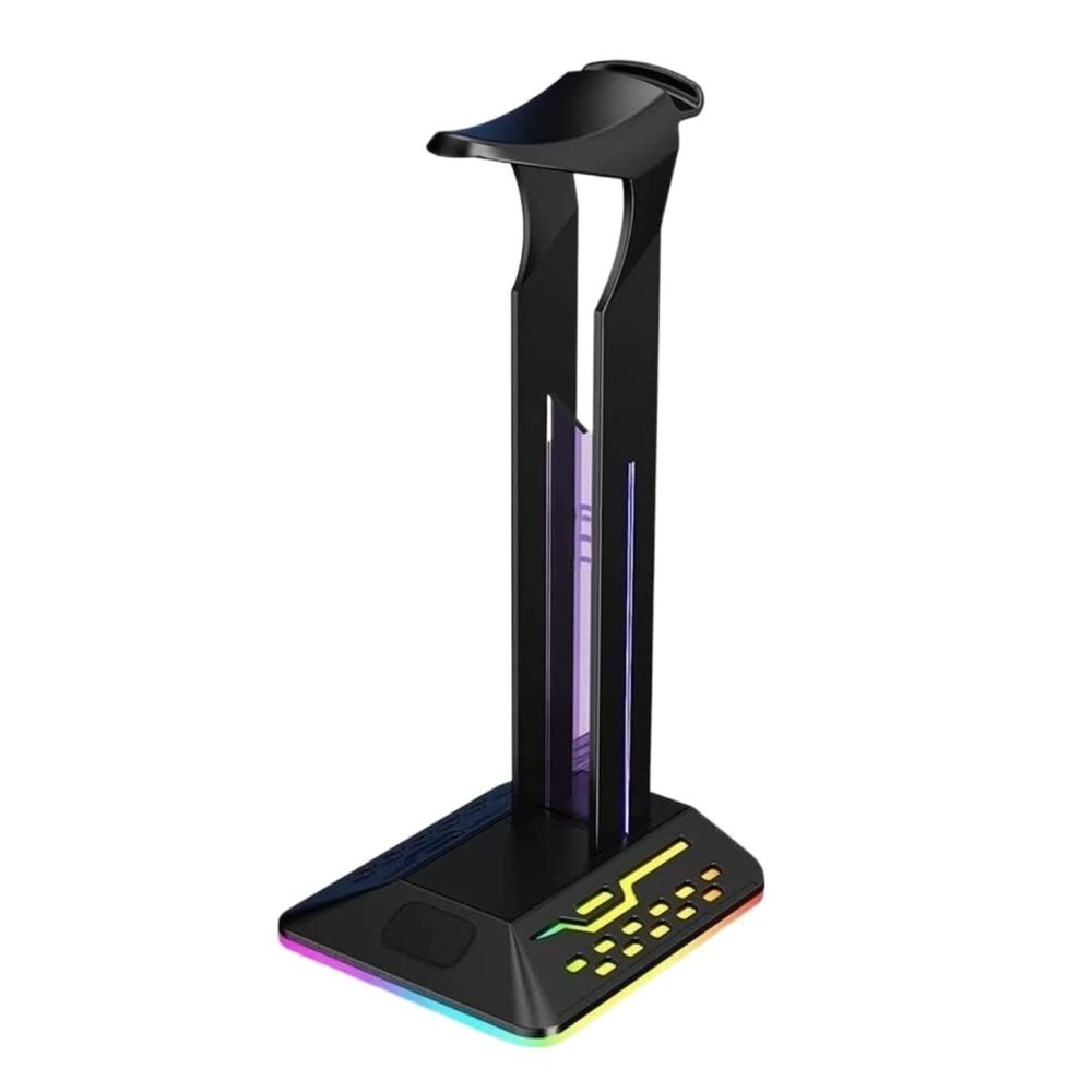 LOKLNEYK Headphone Stand with RGB Lighting, USB Outputs and Type-C Input