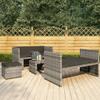 Teenpull 5-Piece Gray Poly Rattan Garden Lounge Set, 130 x 70 x 70 cm Bench view 1
