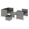 Teenpull 5-Piece Gray Poly Rattan Garden Lounge Set, 130 x 70 x 70 cm Bench view 2