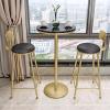 Failjierue Round Bar Table for Small Spaces, Modern Counter-Height Bistro Cocktail Table with Metal Base for Kitchen (55 x 75 cm) view 4
