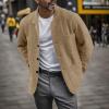 Men's Solid-Color Winter Suit Jacket, Single-Breasted Regular-Fit Blazer view 2