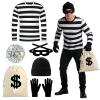 TOYTOPIE Men’s Robber Costume, 6-Piece Bank Robber Outfit view 1