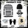 TOYTOPIE Men’s Robber Costume, 6-Piece Bank Robber Outfit view 2