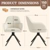 Hawthyhome Swivel Dining Chairs, Set of 6, 5 cm Cushions, Linen/Beige view 2