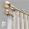 Double Curtain Rod and Track, Aluminum, Gold, 290 cm view 1
