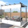 Transparent PVC Tarp Sidewall with Zipper, Customizable, Clear/White, 2.5 x 3 m view 1