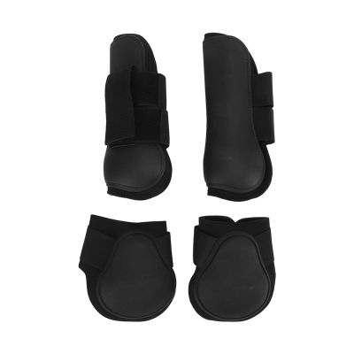 YONGZURA Horse Leg Boots, 4-Piece Set, Front & Rear Jumping Protection, Neoprene Tendon Support, Black, XL