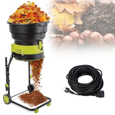 GLBMXDD 2500W Corded Electric Leaf Mulcher, 8000 RPM, 54 cm Hopper, 17:1 Mulch Ratio, 60 m Power Cord