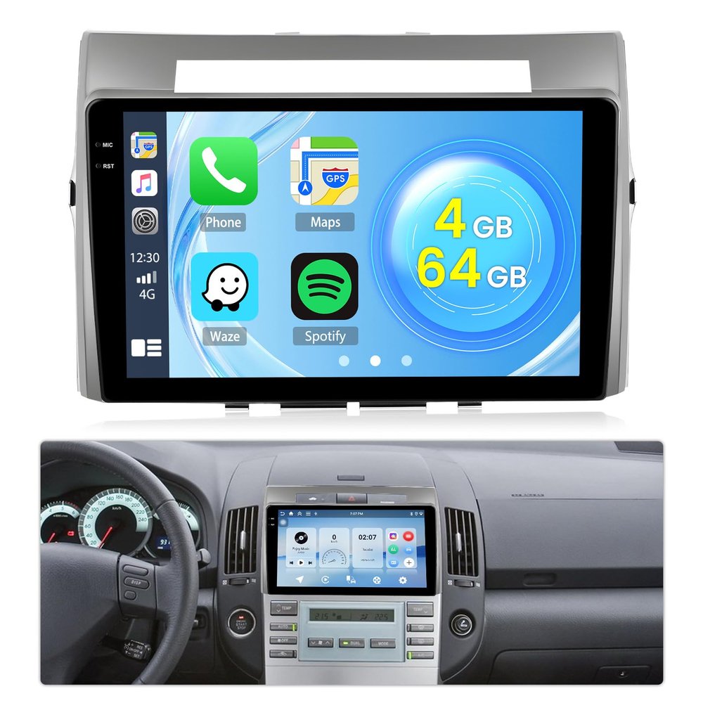 Roinvou 4GB+64GB Android 15 Car Stereo for Toyota Corolla Verso AR10 2004-2009, 9-Inch In-Cell Touchscreen, Wireless CarPlay, Android Auto, GPS, Bluetooth, Wi-Fi, RDS FM, SWC, Backup Camera