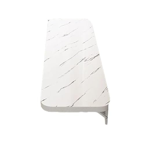 Generic Wall-Mounted Folding Table, Laptop Desk, White Stone Pattern, 80 x 30 cm