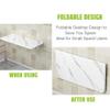 Generic Wall-Mounted Folding Table, Laptop Desk, White Stone Pattern, 80 x 30 cm view 4