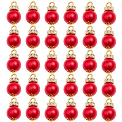 Mini Christmas Decorations, 30 Small Red Christmas Baubles