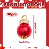 Mini Christmas Decorations, 30 Small Red Christmas Baubles view 2