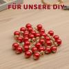 Mini Christmas Decorations, 30 Small Red Christmas Baubles view 4