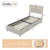 FOERPL Upholstered Bed 90 x 200 cm with Storage, Slatted Frame, LED & USB, Velvet (Mattress Not Included) view 2