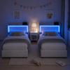 FOERPL Upholstered Bed 90 x 200 cm with Storage, Slatted Frame, LED & USB, Velvet (Mattress Not Included) view 3