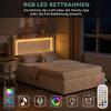FOERPL Upholstered Bed 90 x 200 cm with Storage, Slatted Frame, LED & USB, Velvet (Mattress Not Included) view 4