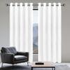 GUOZHEN Blackout Curtain 200 x 130 cm, Thermal and Sun Protection, Eyelet Curtain Panel for Living Room, Washable, White view 1