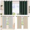GUOZHEN Blackout Curtain 200 x 130 cm, Thermal and Sun Protection, Eyelet Curtain Panel for Living Room, Washable, White view 2