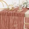 Vintage Gauze Table Runner for Weddings and Parties, Dark Rose view 1