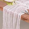 Vintage Gauze Table Runner for Weddings and Parties, Dark Rose view 2
