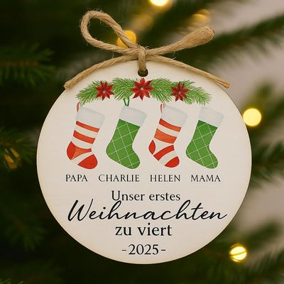 Our First Christmas as a Family of Four Ornament
