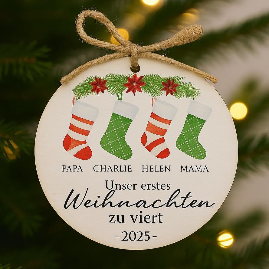 Our First Christmas as a Family of Four Ornament