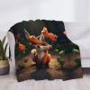 Little Fox and Rose Printed Flannel Blanket, 101.6 x 76.2 cm, Soft Flannel Throw for Fall Home and Travel Decor view 2