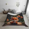 Little Fox and Rose Printed Flannel Blanket, 101.6 x 76.2 cm, Soft Flannel Throw for Fall Home and Travel Decor view 3
