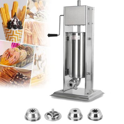 Manual Commercial Stainless Steel Churro Maker with 4 Nozzles