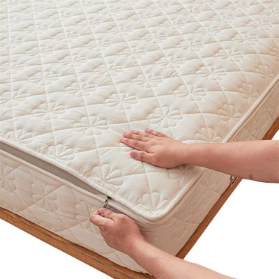 Soft Zippered Mattress Cover, Mattress Protector, Breathable, Washable, Five-Sided Quilted Fitted Sheet, 105 x 200 + 20 cm