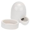 Ceramic Chicken Feeder and Waterer, 1 Set, White view 1