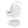 Ceramic Chicken Feeder and Waterer, 1 Set, White view 2