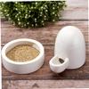 Ceramic Chicken Feeder and Waterer, 1 Set, White view 3