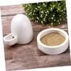Ceramic Chicken Feeder and Waterer, 1 Set, White view 4