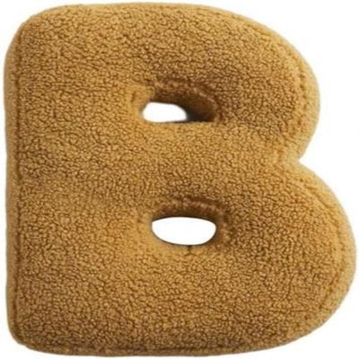 UICMNSI English Alphabet Letter Throw Pillow, Plush Decorative Cushion (B)