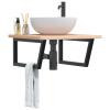 Homgoday Steel Trapezoidal Washbasin Bracket, 25 x 55 cm, Black, 100 kg Capacity, Model 4007288 view 1