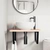Homgoday Steel Trapezoidal Washbasin Bracket, 25 x 55 cm, Black, 100 kg Capacity, Model 4007288 view 3