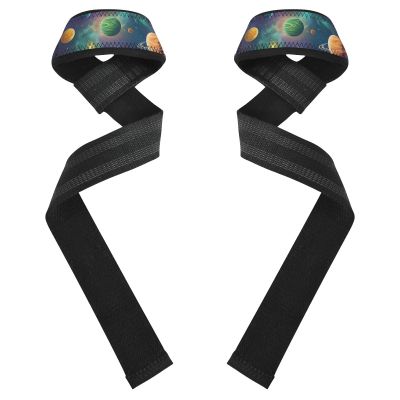 Colorful Planets Fitness Bands with Wrist Padding, 68.3 cm Long, 3.8 cm Wide, Workout Wrist Wraps for Men