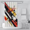 SHUODAOCO Abstract Fabric Shower Curtain, 150 W x 200 L cm, with Hooks view 2