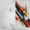 SHUODAOCO Abstract Fabric Shower Curtain, 150 W x 200 L cm, with Hooks view 3