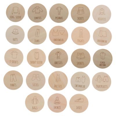 23-Piece Clothing Divider Labels for Wardrobes