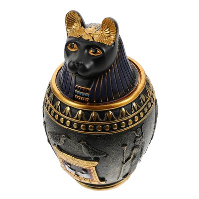 Egyptian Resin Storage Jar, Ancient Egyptian Decorative Figurine
